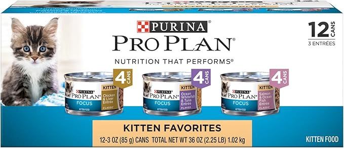 Purina Pro Plan Focus Kitten Favorites Variety Pack Wet Cat Food, 3 oz.