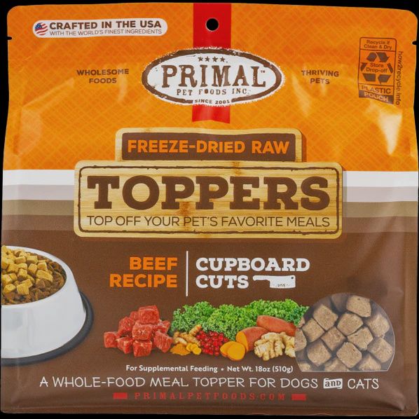 Primal Freeze Dried Beef Cupboard Cuts Topper Cat-Dog 18oz