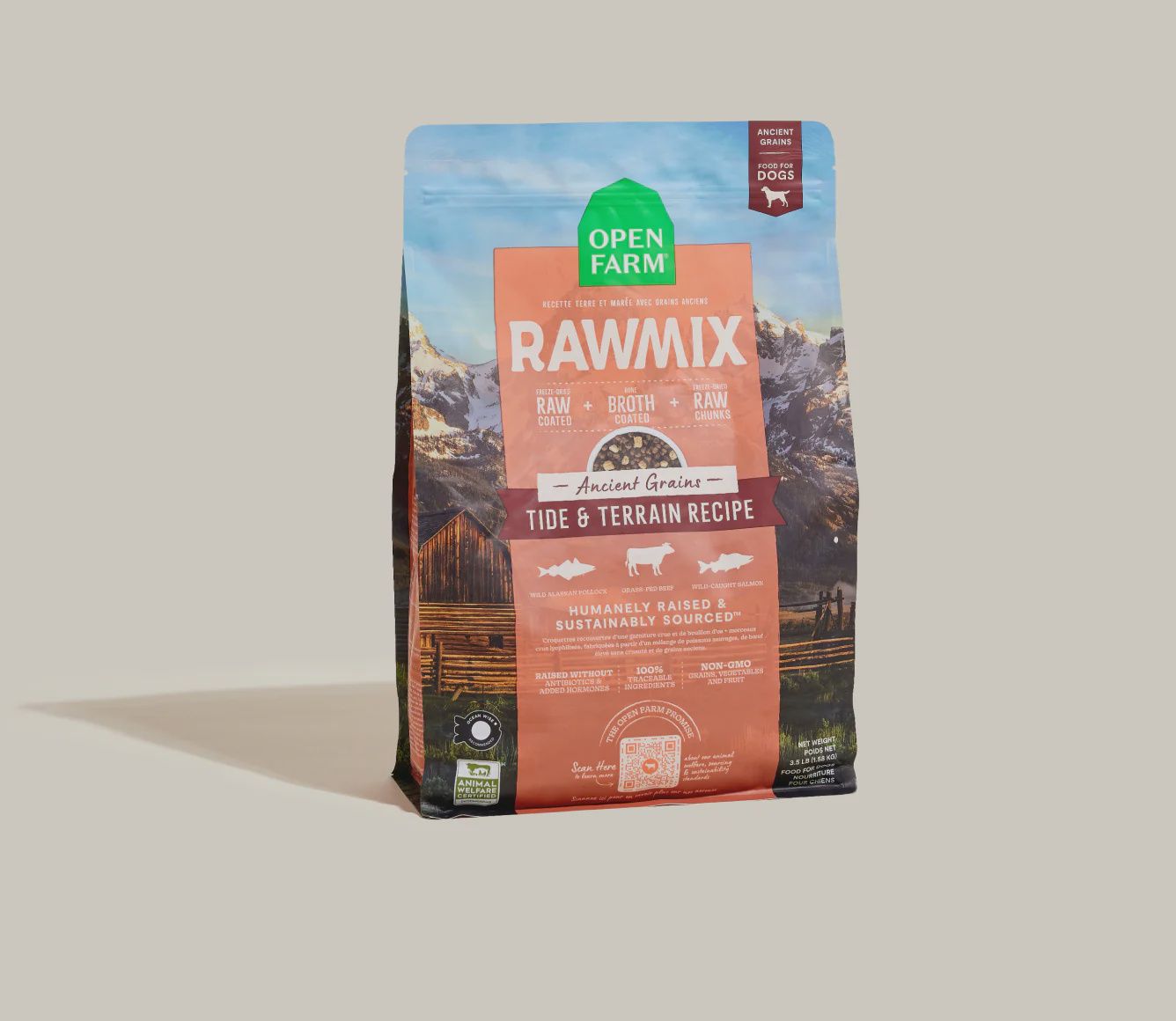 Dog  20 lb  Rawmix Tide &amp; Terrain Recipe  Ancient Grain