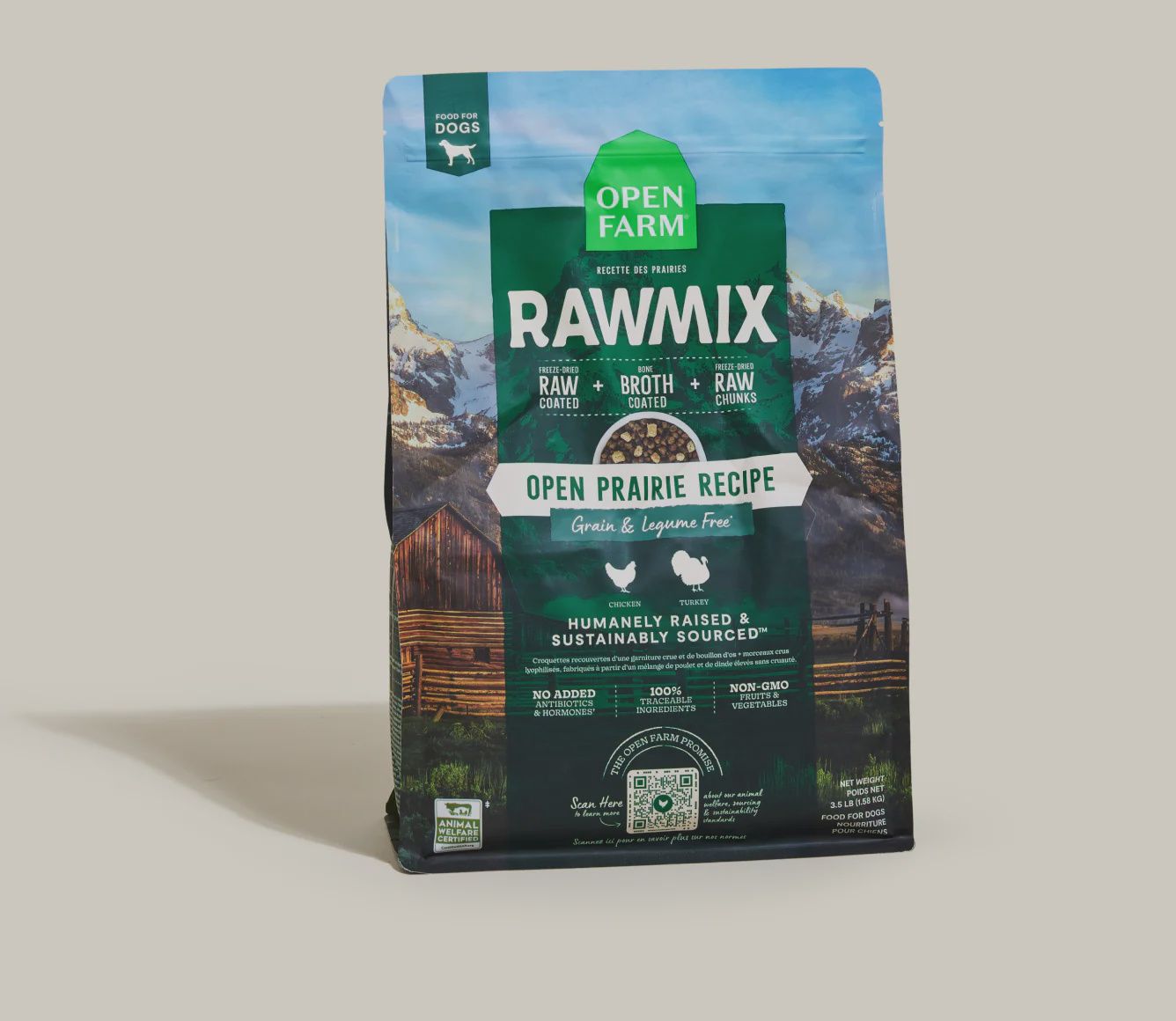 Dog - 20 lb -RawMix Open Prairie Grain-Free Dog Kibble