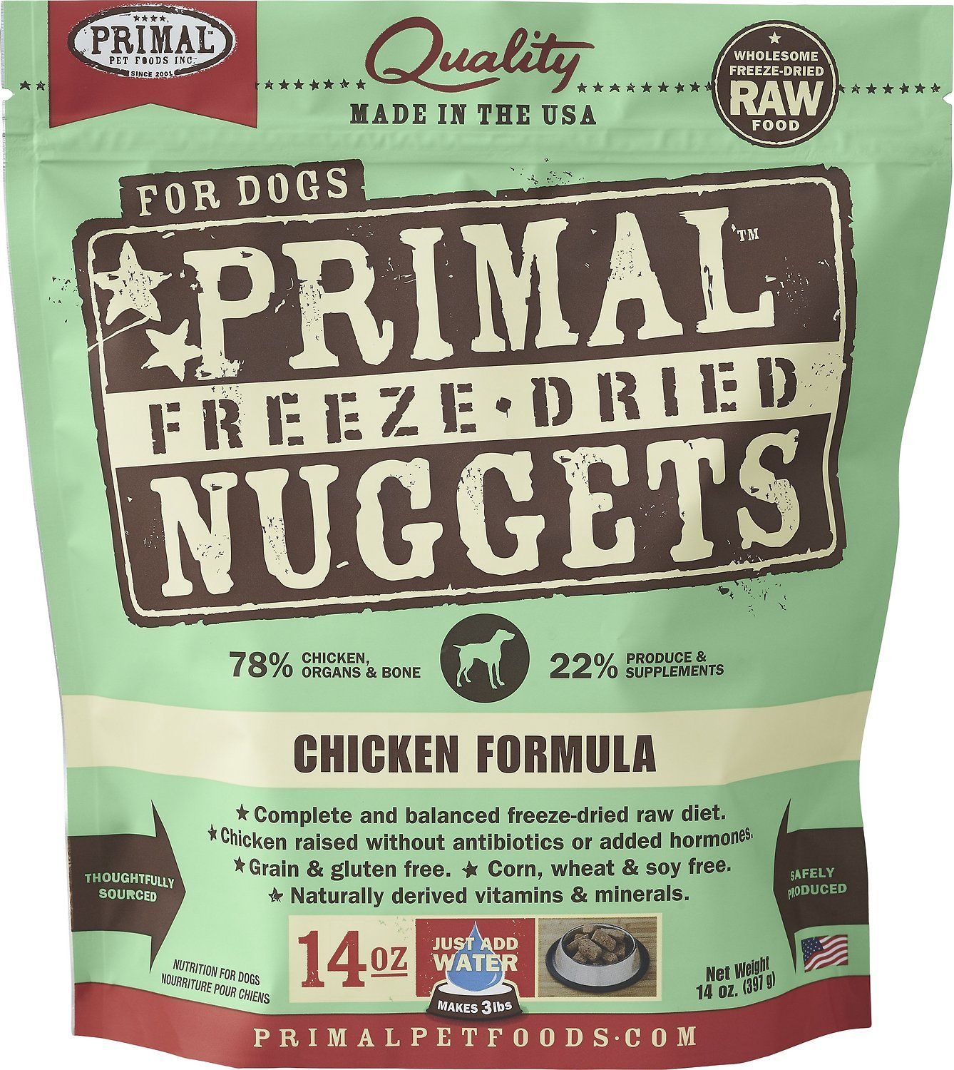 Primal Freeze Dried Chicken Nuggets Dog 14oz
