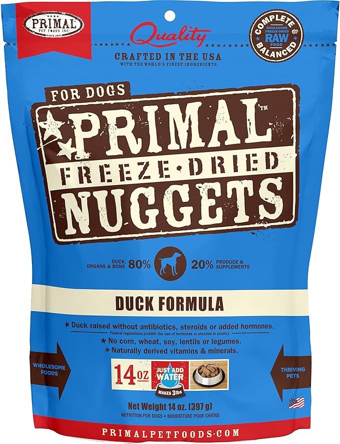 Primal Freeze Dried Duck Nuggets Dog 14oz