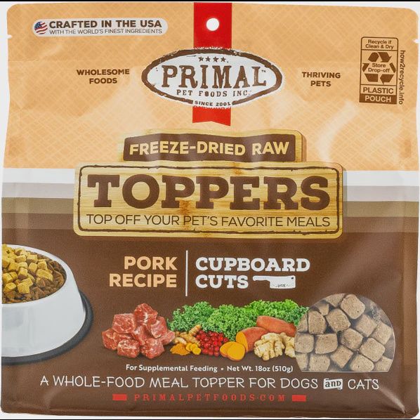 Primal Freeze Dried Pork Cupboard Cuts Topper Cat-Dog 18oz