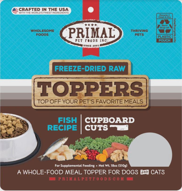 Primal Freeze Dried Fish Cupboard Cuts Topper Cat-Dog 18oz