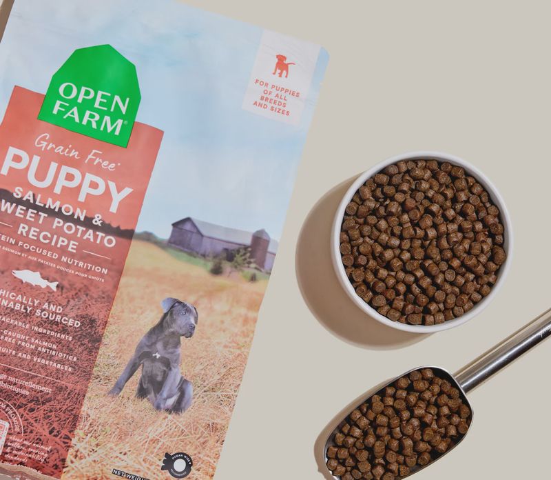 Open Farm dog---22lb---puppy-salmon--sweet-potato-grain-free-kibble