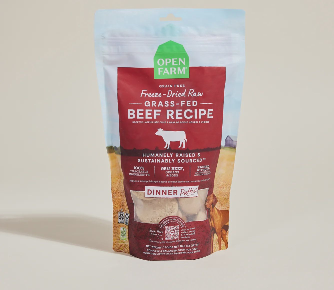 Grass-Fed Beef Freeze Dried Raw Patties for Dogs 10.5oz