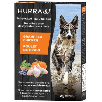 Hurraw Chicken Dehydrated Raw Dog Food, 1 x 25 metric cups, (100 cups)