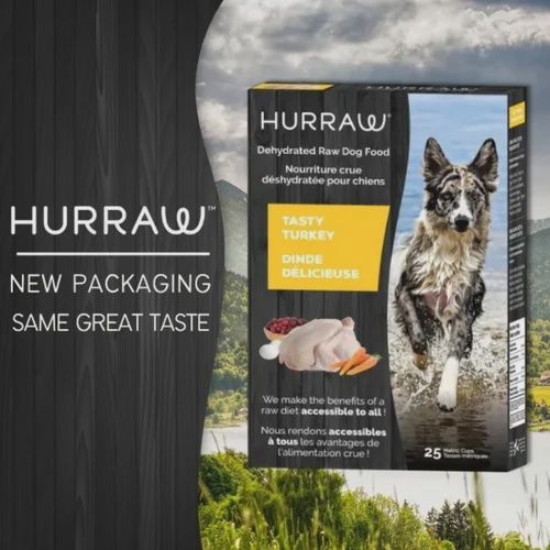 Hurraw Turkey Dehydrated Raw Dog Food, 4 x 25 metric cups, (100 cups)