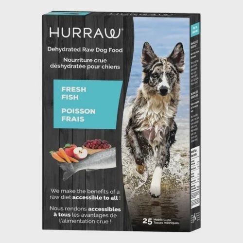 Hurraw Fish Dehydrated Raw Dog Food, 4 x 25 metric cups, (100 cups)