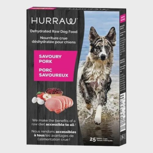 Hurraw Pork Dehydrated Raw Dog Food, 4 x 25 metric cups, (100 cups)