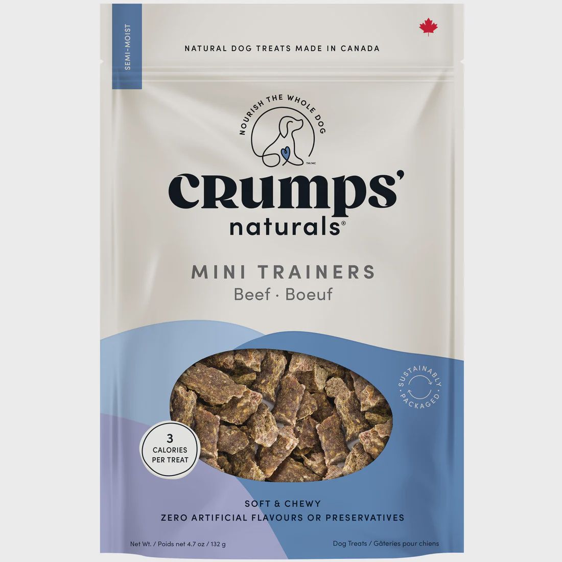 Crumps Mini Trainers Beef Semi Moist Dog 132g