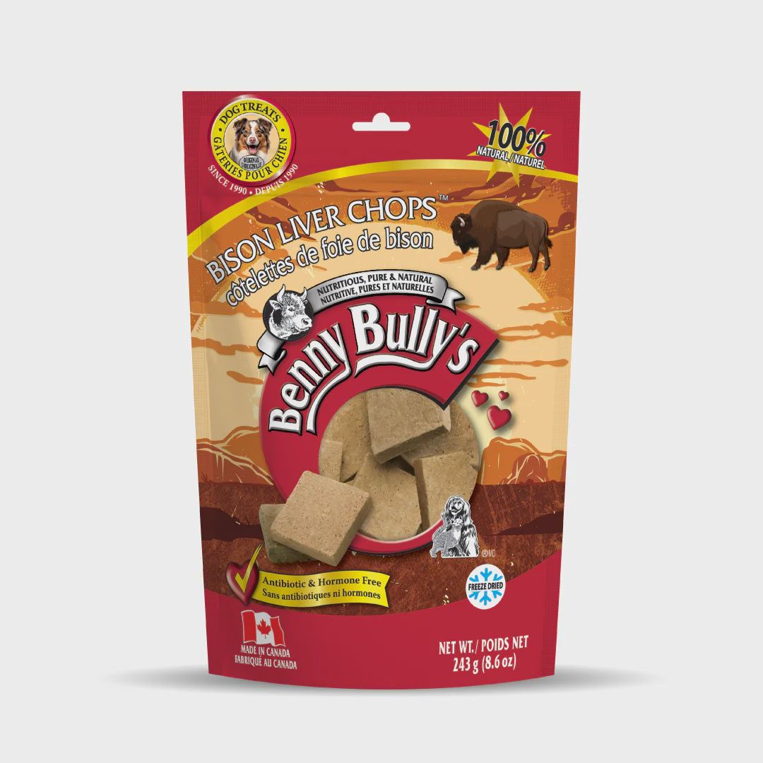 Benny Bullys Bison Liver Chops Dog  60g