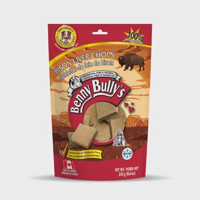 Benny Bullys Bison Liver Chops Dog  60g