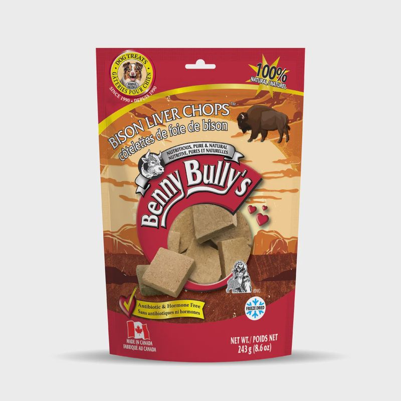 Benny Bullys Bison Liver Chops Dog  60g