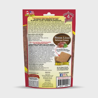 Benny Bullys Bison Liver Chops Dog  60g