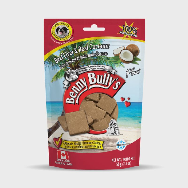 Benny Bullys Pure Beef Liver Plus Real Coconut Dog  58g