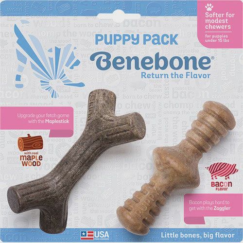 Benebone® Puppy Maplestick &amp; Zaggler Bacon Flavor (2 Pack) Dog Chew