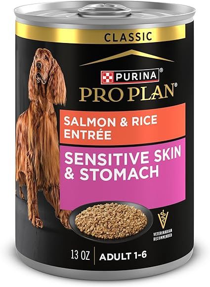 Purina Pro Plan Sensitive Skin &amp; Stomach Wet Dog Food, Salmon &amp; Rice - 368 g Can
