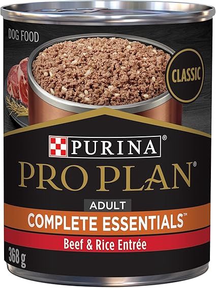Purina Pro Plan Complete Essentials Wet Dog Food, Classic Beef &amp; Rice Entree - 368 g Can