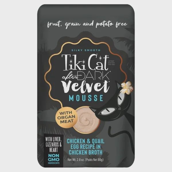 Tiki Cat® After Dark® Velvet Mousse™ Chicken &amp; Quail Egg Recipe in Chicken Broth Wet Cat Food 1 x 2.8oz