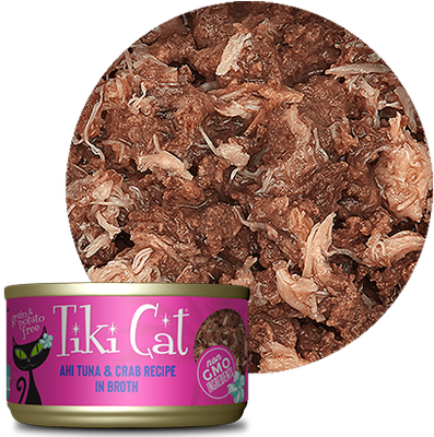 Tiki Cat® Ahi Tuna with Crab Recipe in Broth Wet Cat Food 1 x 6 oz