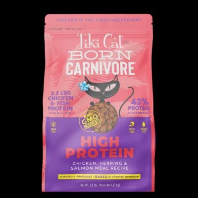 Tiki Cat® Born Carnivore™ Chicken, Herring &amp; Salmon Ml Recipe Dry Cat Food 2.8 lbs