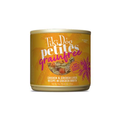 Tiki Dog™ Petites Grain Free Chicken &amp; Chicken Liver Recipe in Chicken Broth Wet Dog Food 9OZ