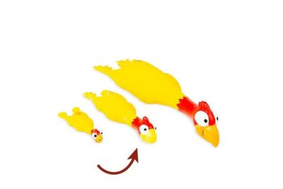 Bud'Z Latex Chicken Squeaker Yellow Dog 9.4in 1pc