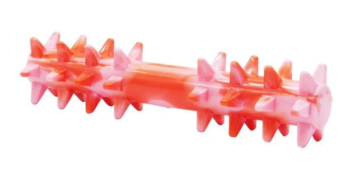 Bud&#39;Z Rubber Toy For Dogs - Red And Pink Spike Stick 8in 1pc