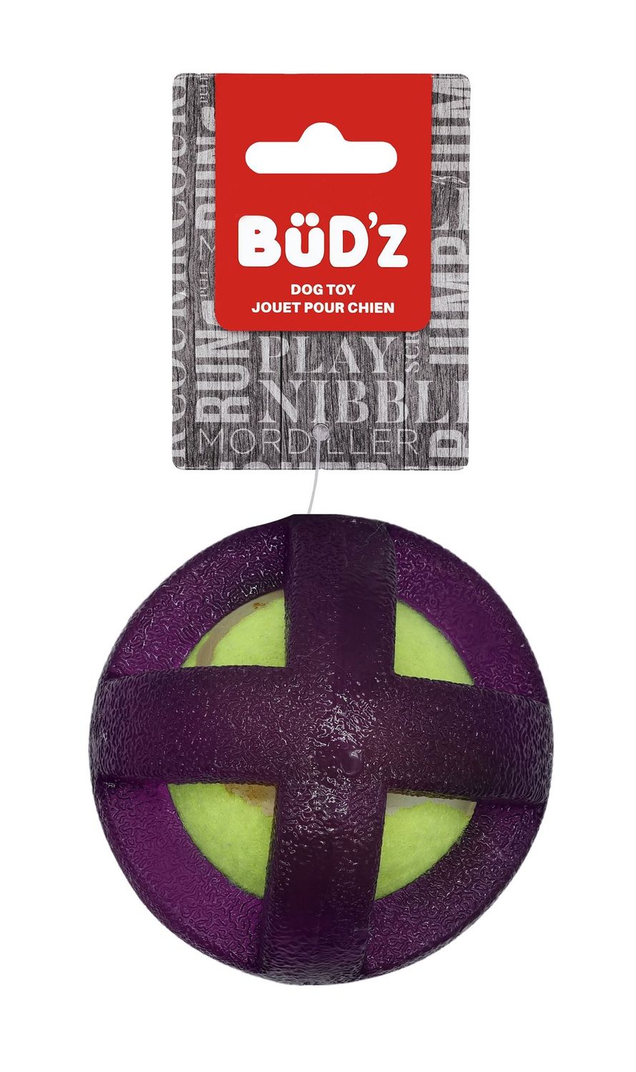 Bud&#39;Z Rubber Dog Toy - With Inserted Tennis Ball, Purple