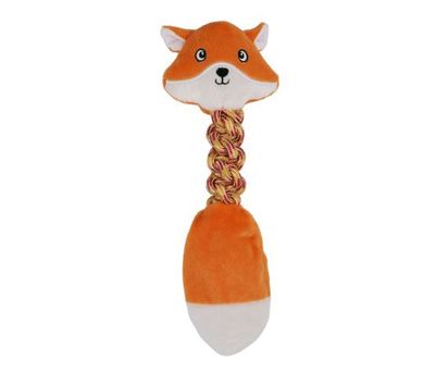 Bud'Z Plush Toy With Rope Red Fox Dog 17" 1pc