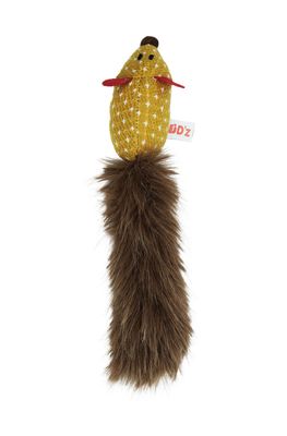 Bud'Z Cat Toy With Catnip Tube Mouse With Silky Tail, Dijon Cat 10" 1pc