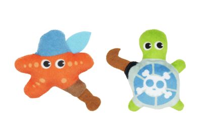 Budz cat toy pirate star and turtle duo