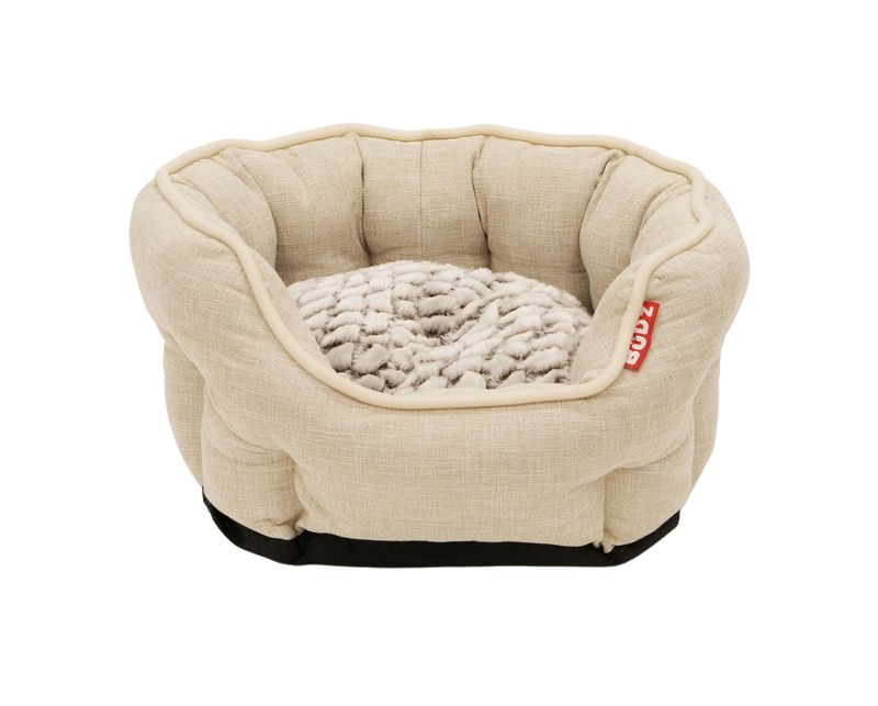 Bud&#39;Z Round Deluxe Cuddler Small Cream Dog Cat 17.5&quot;x15.5&quot; 1pc