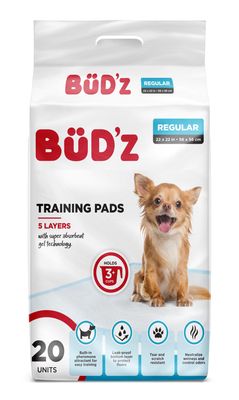 Bud'Z Puppy Pads 22"x22" (56x56cm) Dog 20pc (CS=24)
