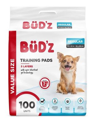 Bud&#39;Z Disposable Puppy Pad 22&quot;x22&quot; (56x56cm) Dog 100pc