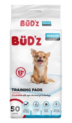 Bud'Z Disposable Puppy Pad 22"x22" (56x56cm) Dog 50pc