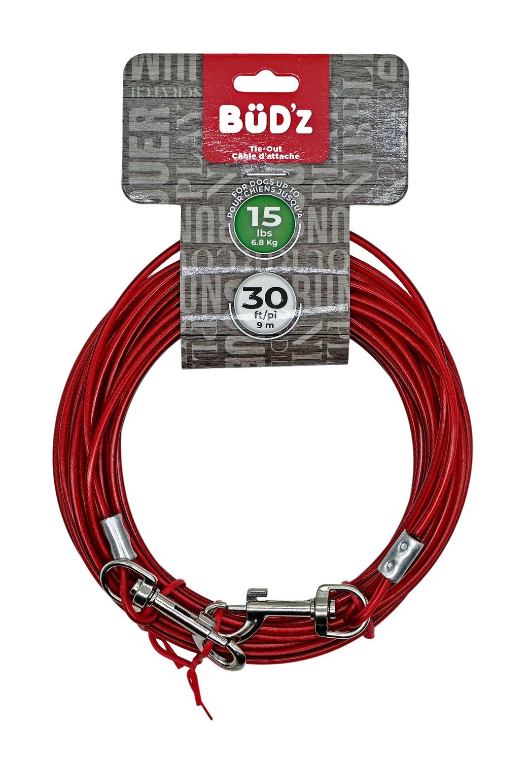 Bud&#39;Z 30ft Tie Out (Up To 15 Lbs) Dog 1pc