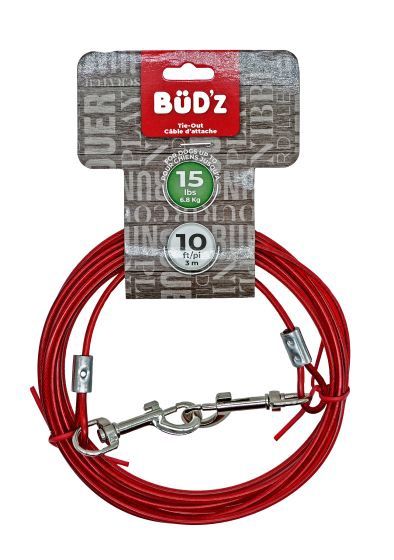 Bud&#39;Z 10ft Tie Out (Up To 15 Lbs) Dog 1pc