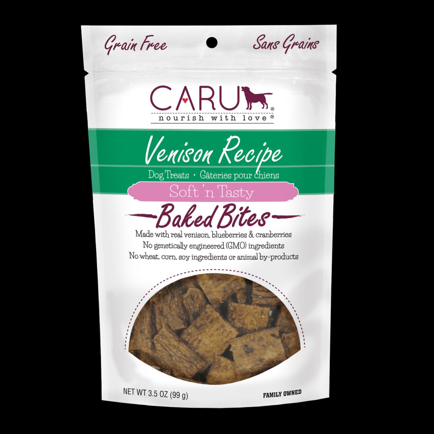 Caru Soft ‘n Tasty Baked Venison Recipe Bites for Dogs 3.75oz