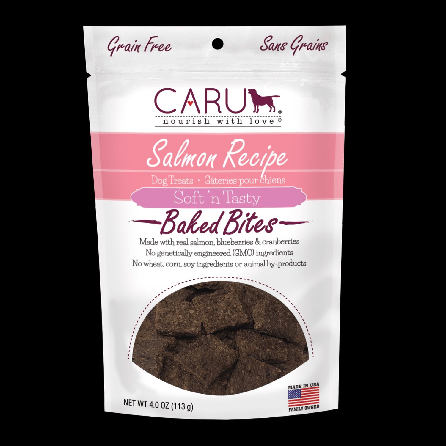 Caru Soft ‘n Tasty Baked Salmon Recipe Bites for Dogs 4oz