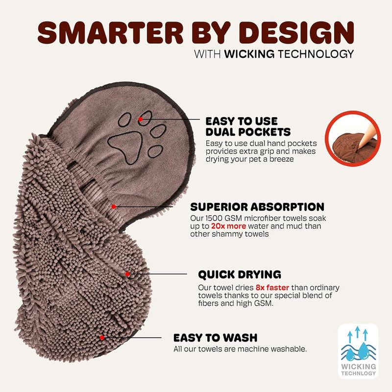 Dog Gone Smart™ Dirty Dog Shammy Towel Brown 13&quot; x 31&quot;