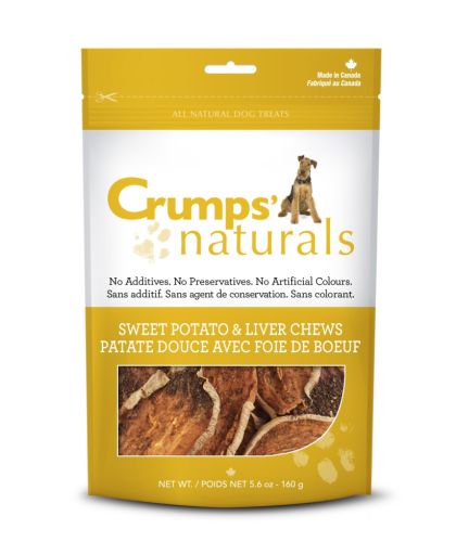 Crumps  Naturals Chews Sweet Potato &amp; Liver Dry Dog Treats  11.6 Oz
