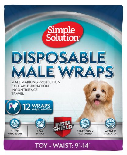 Simple Solution Disposable Dog Wrap for Male Dogs - 12 Count
