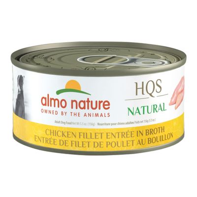 Almo Nature: HQS Natural Dog 12 Pack: Chicken Fillet Entree In Broth - 5.5 oz Cans  Supplemental Dog Canned Wet Food  Limited Ingredient