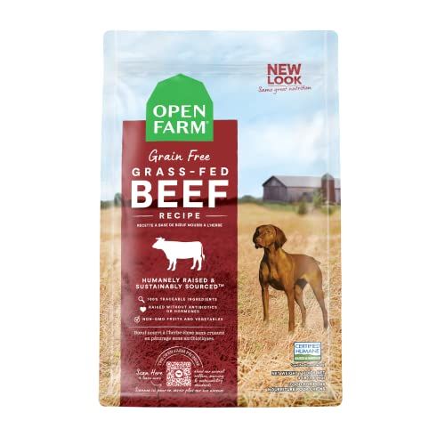Open Farm Grass-Fed Beef Grain-Free Dry Dog Food, 100% Humanely Raised Wagyu Recipe with Non-GMO Superfoods and No Artificial Flavors or Preservatives