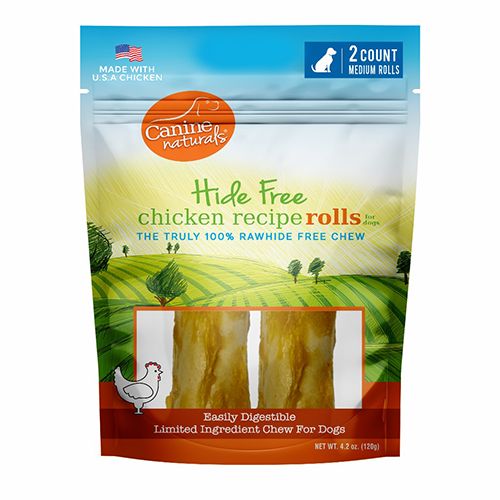 Canine Naturals® Hide Free Chicken Recipe 4&quot; Roll (2 Pack)