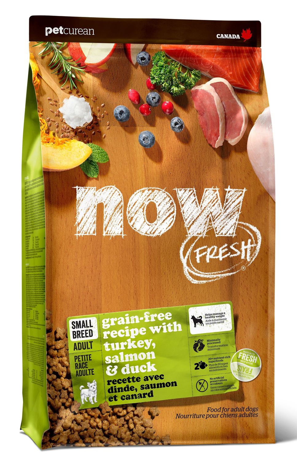 Now Fresh Grain Free small breed adult turkey salmon duck recipe 12LB