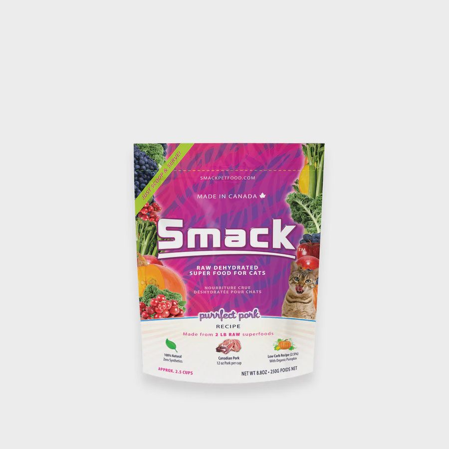 SMACK Raw Dehydrated Super Food for Cats, Purrfect Pork 250G