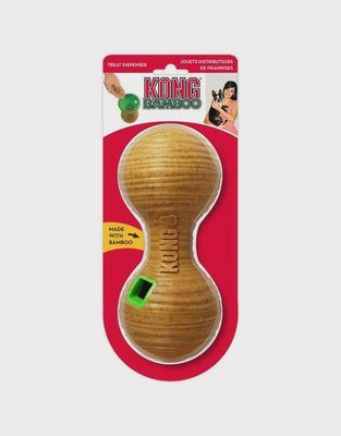 Kong Bamboo Treat Dispenser Dumbbell Dog Toy Medium